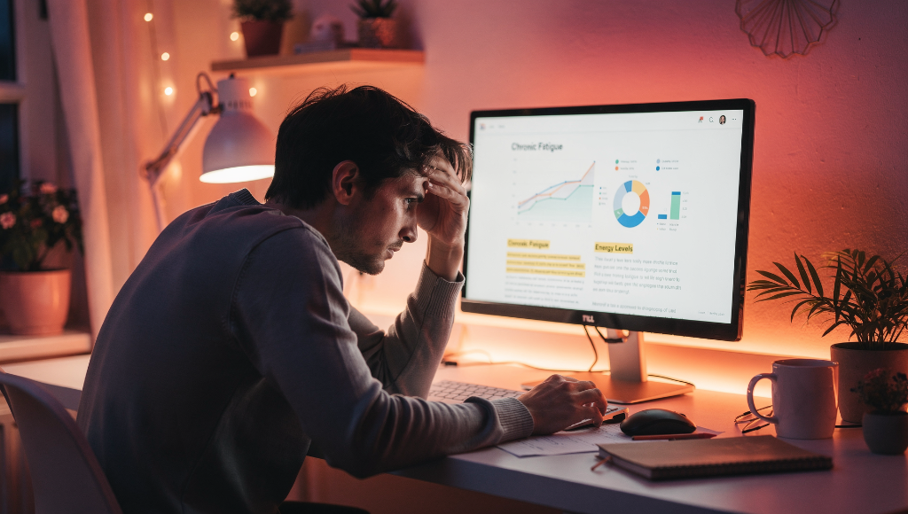 Stressed man exhausted from burnout recovery and dysregulated nervous system