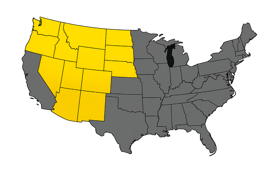Service area coverage map
