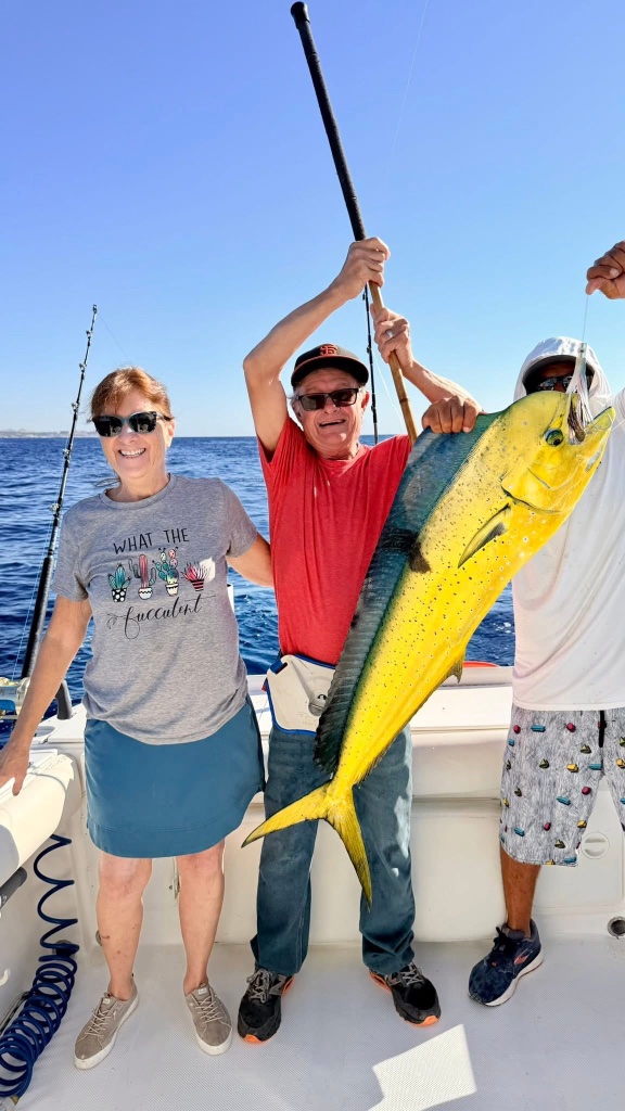Peggy Anderson from Portland, OR - verified 5-star customer catch photo, deep sea fishing charter review Cabo San Lucas with Cabo Fishing Charters Pros