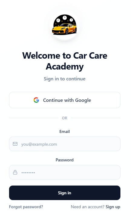 Car Care Academy template preview