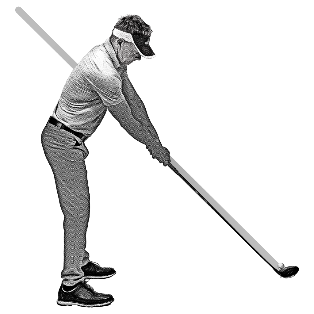 Ben Hogan's swing plane illustration demonstrating the pane of glass concept