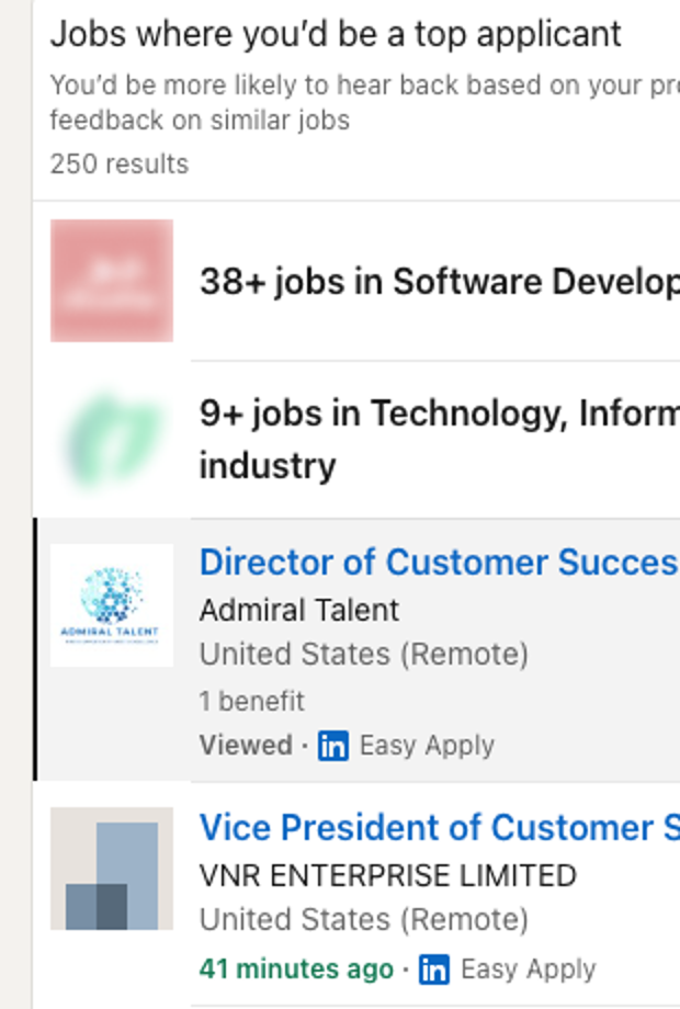 LinkedIn Premium feature: Jobs where you would be a top applicant