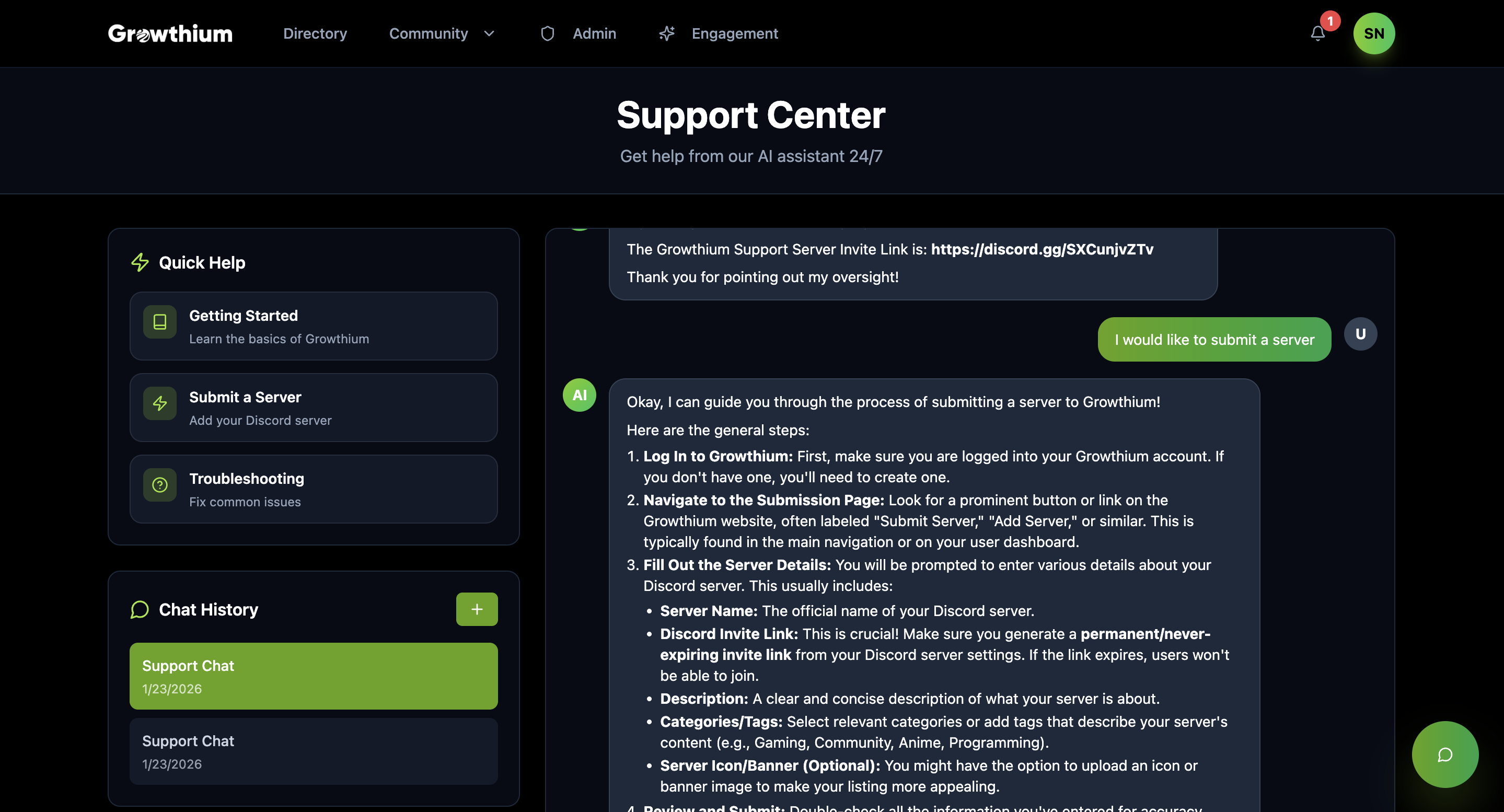 Growthium template preview