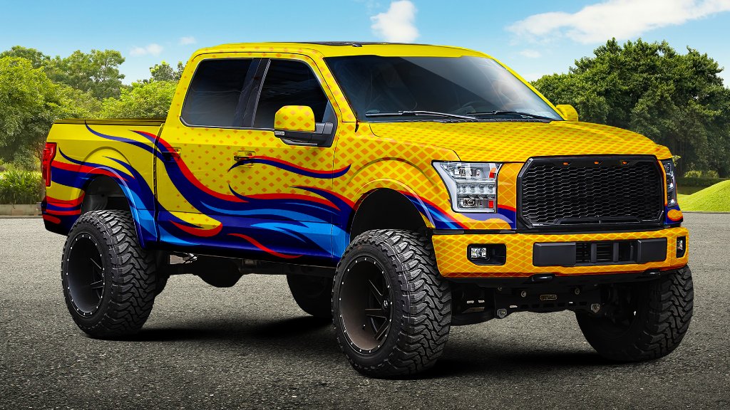 Vehicle Wrap with Design