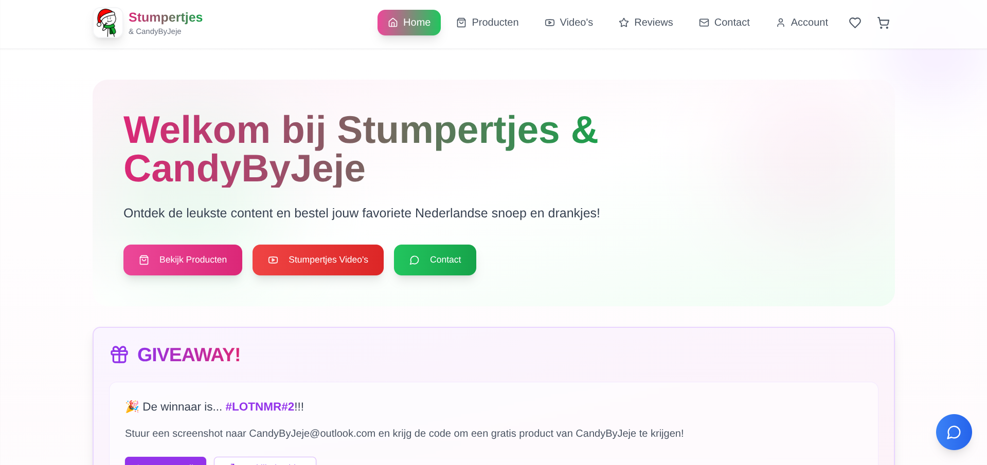 Stumpertjes web-shop/site template preview