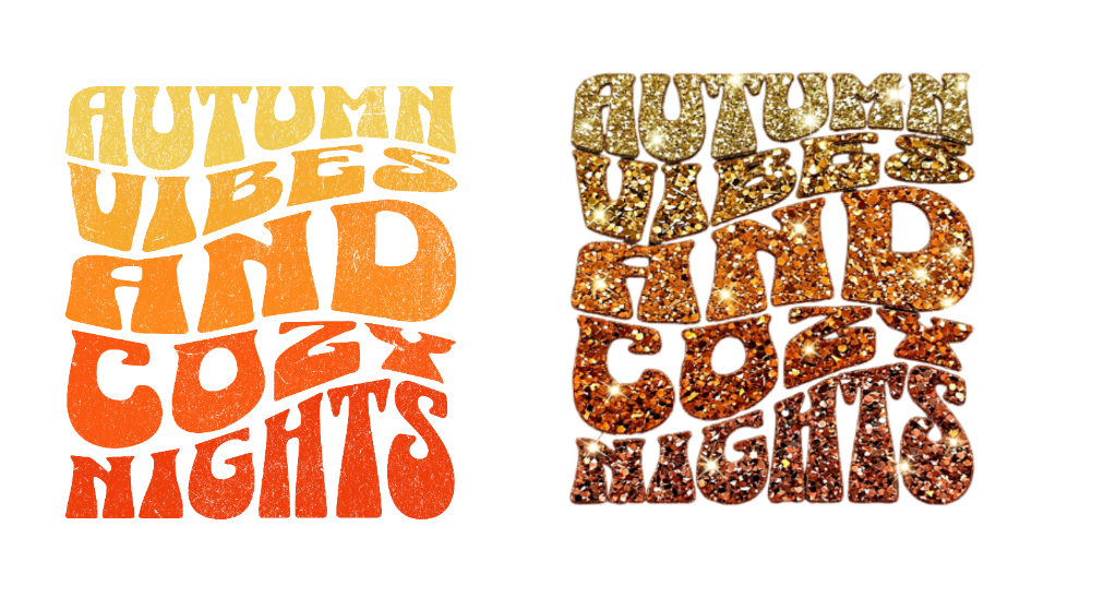 Before and after applying the GangFX Glitter effect