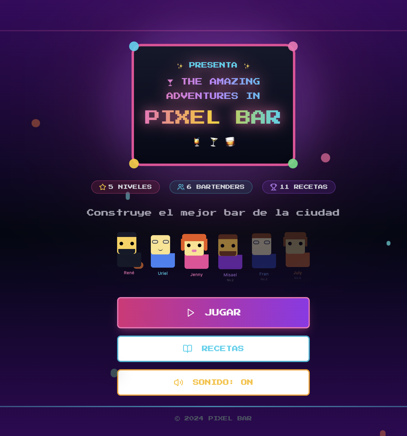 Pixel Bar Game template preview