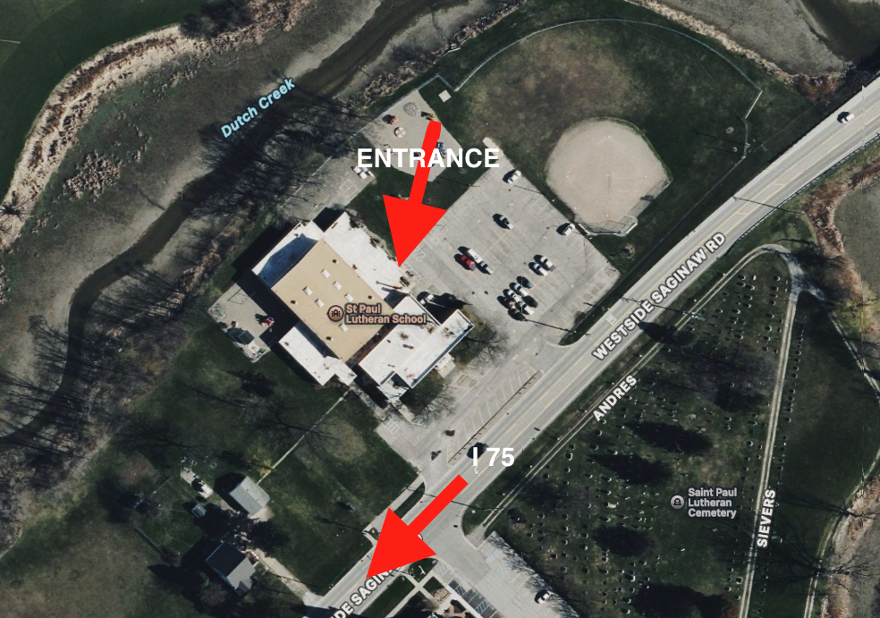 Entrance location with I-75 directions