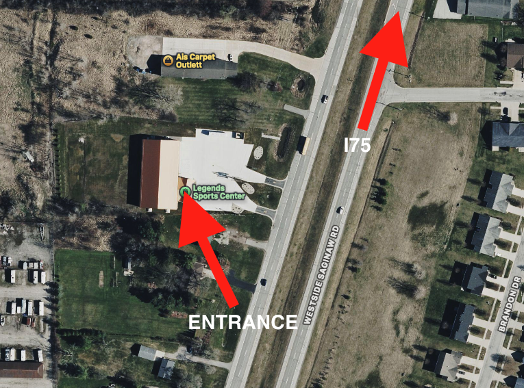 Entrance location for Legends Sports Center