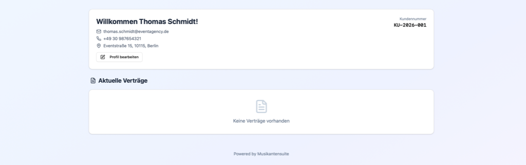 Veranstalterportal Ansicht