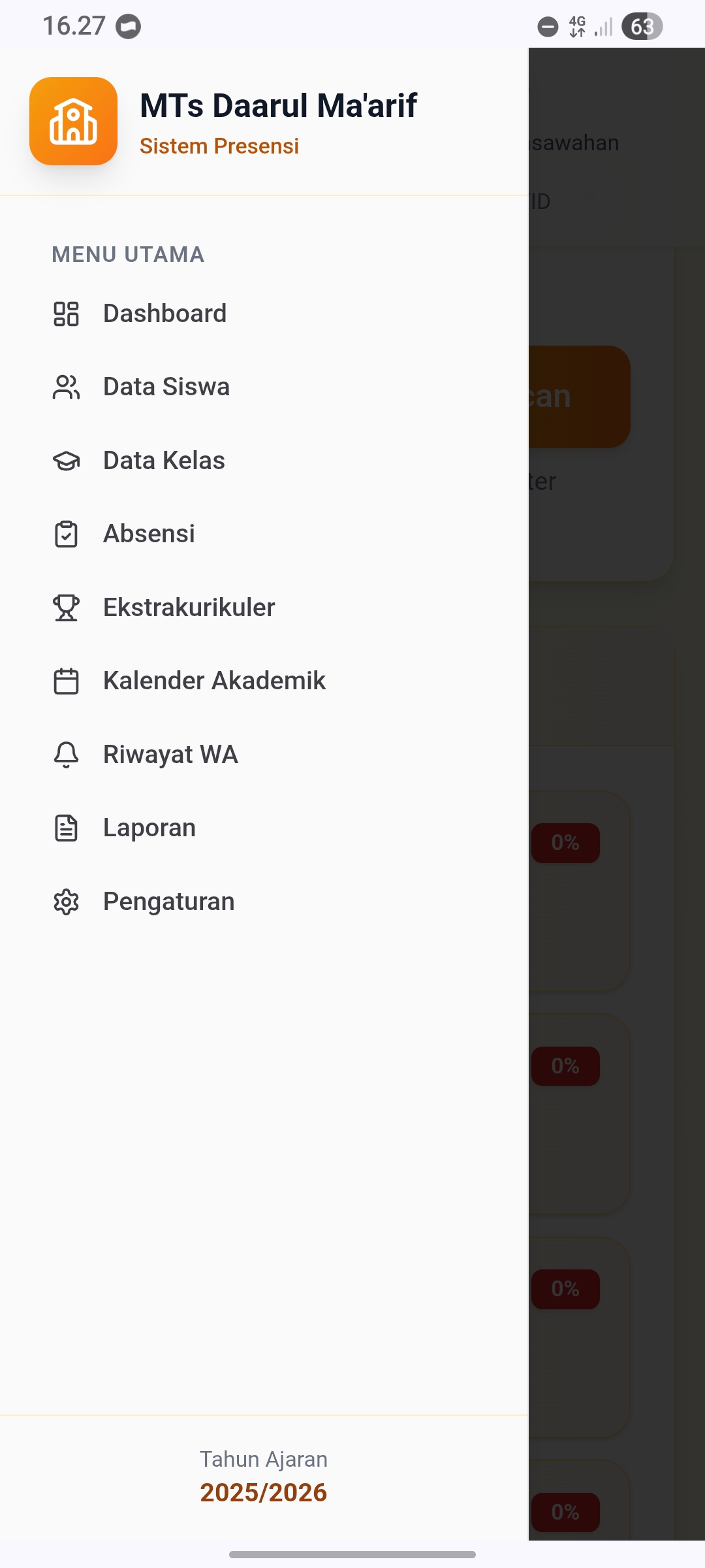 Absen digital template preview