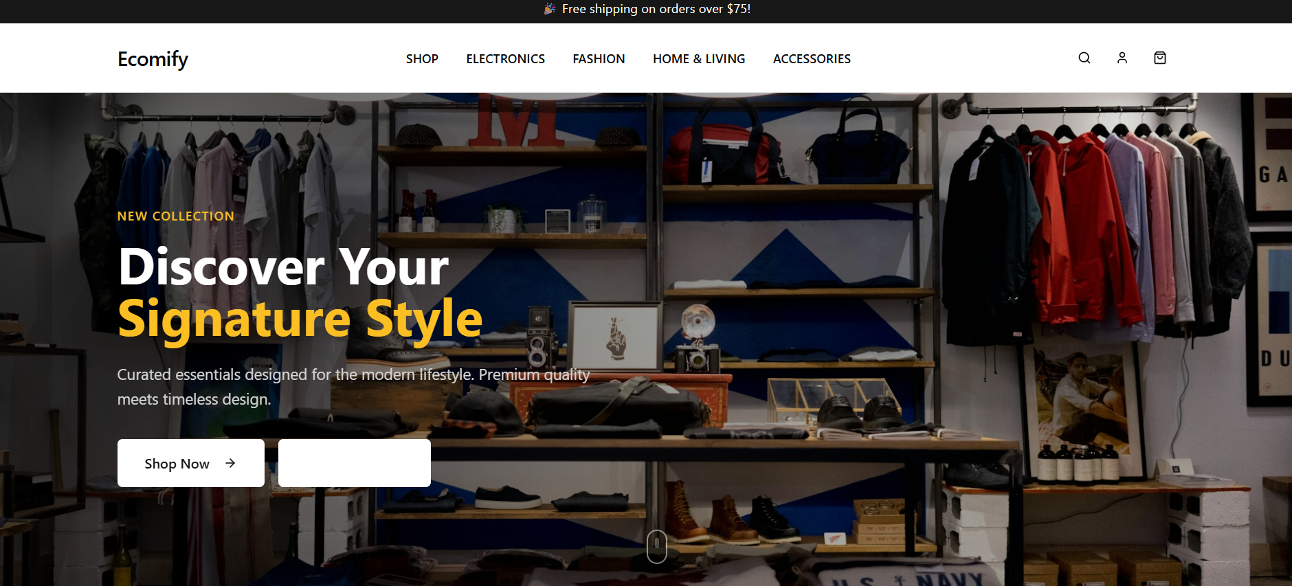 EStore white-label e-commerce template preview