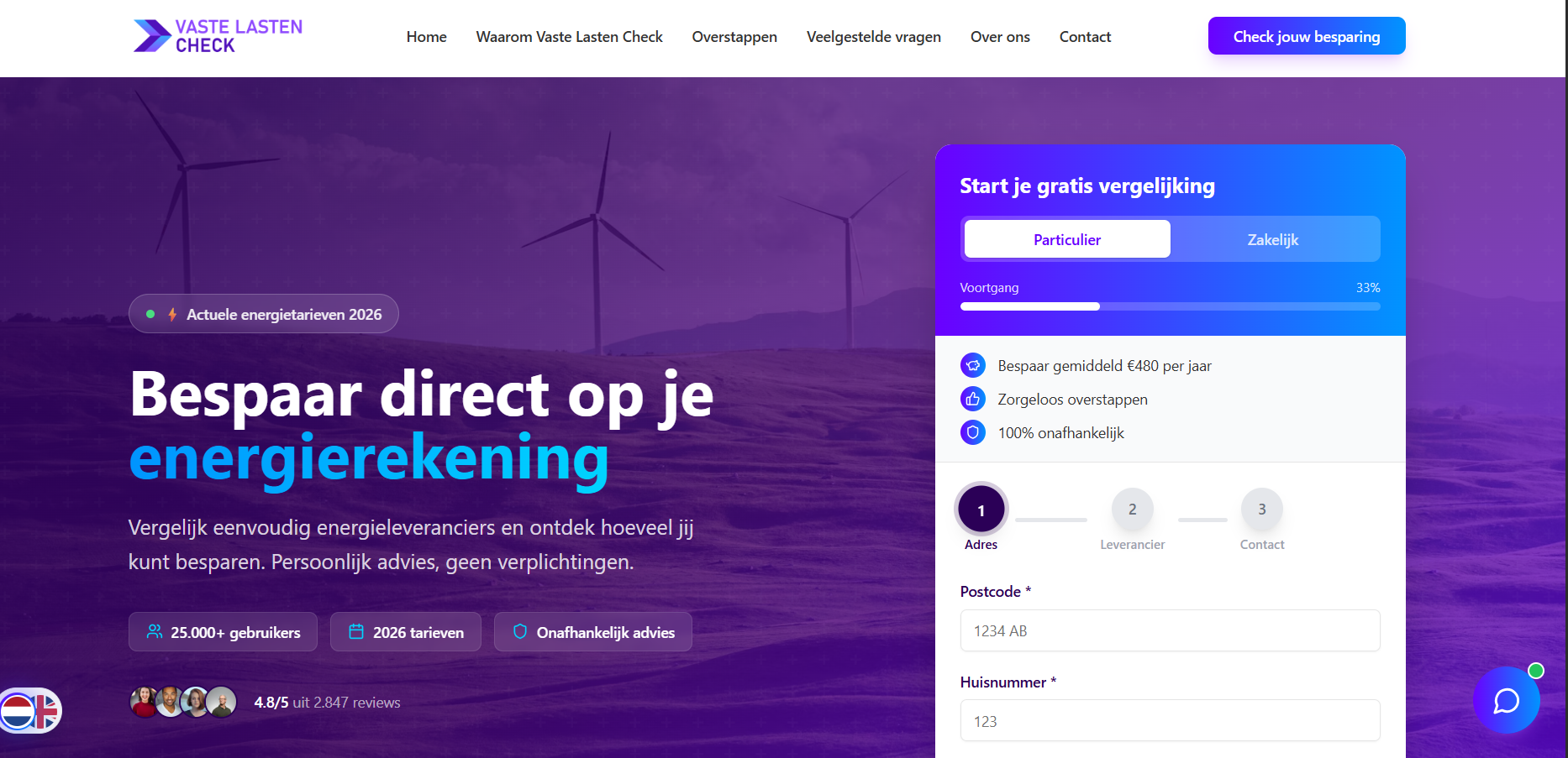 Energievergelijk template preview