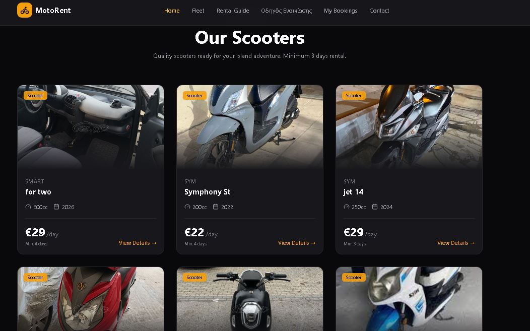 moto -rent  template preview