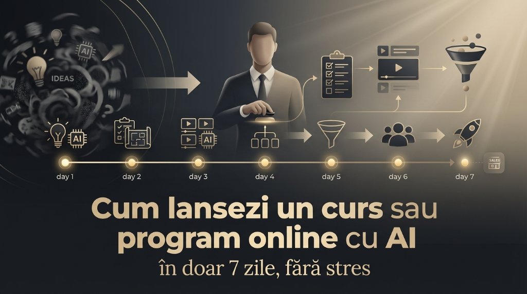 Cum lansezi un curs sau program online în 7 zile (fără audiență mare și fără stres)