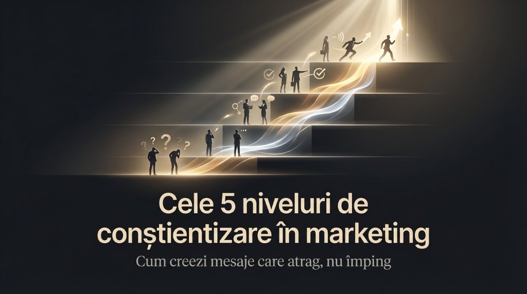 Cele 5 niveluri de conștientizare în marketing și cum creezi mesaje care atrag, nu împing