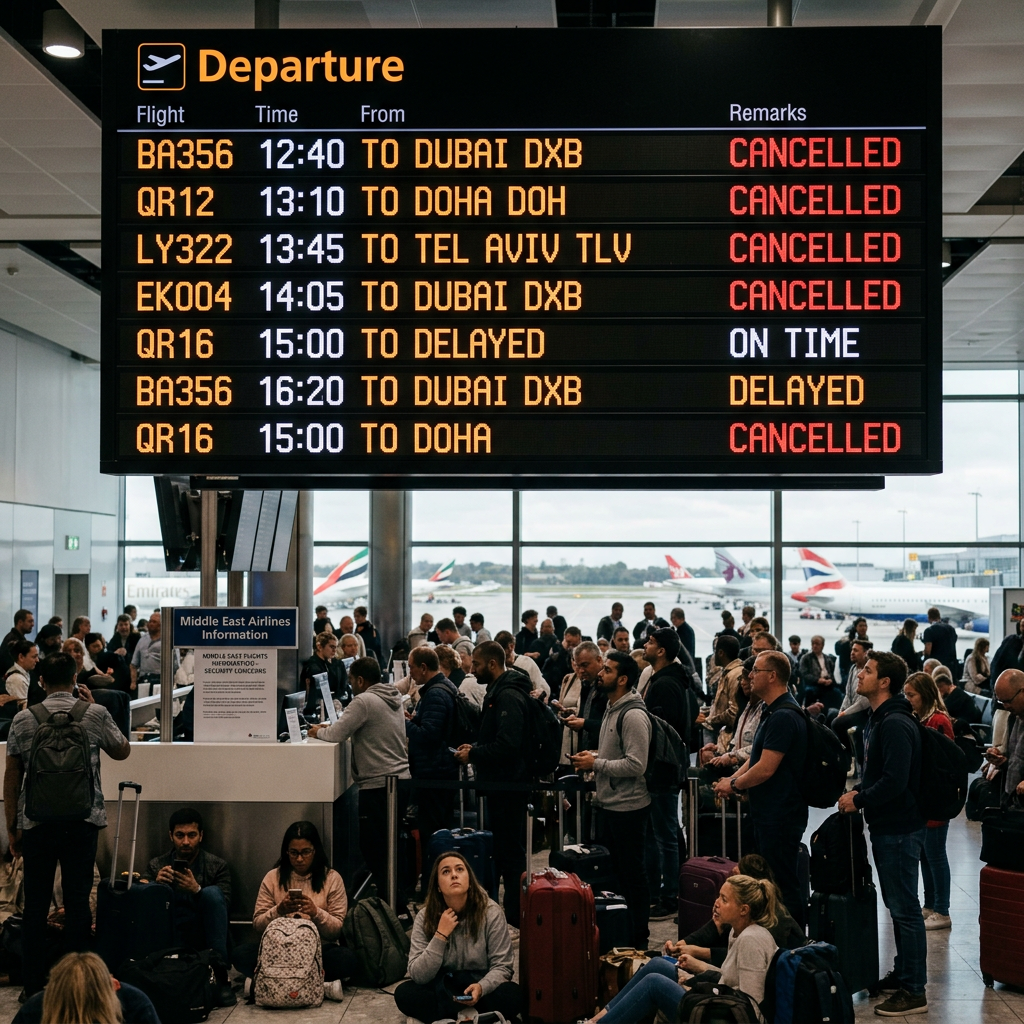Companhias Aéreas Mantêm Cancelamentos no Oriente Médio