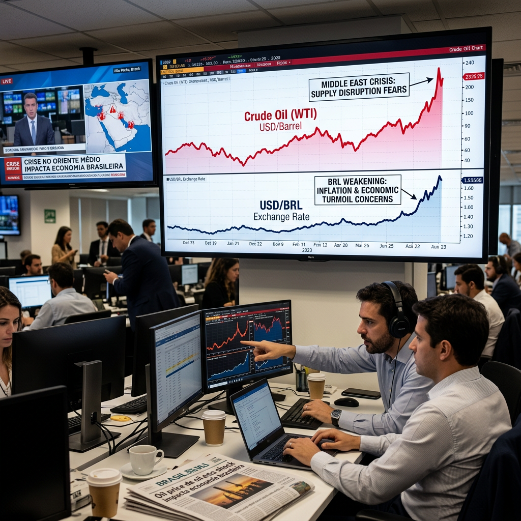 Dólar em alta e petróleo disparando com crise no Oriente Médio