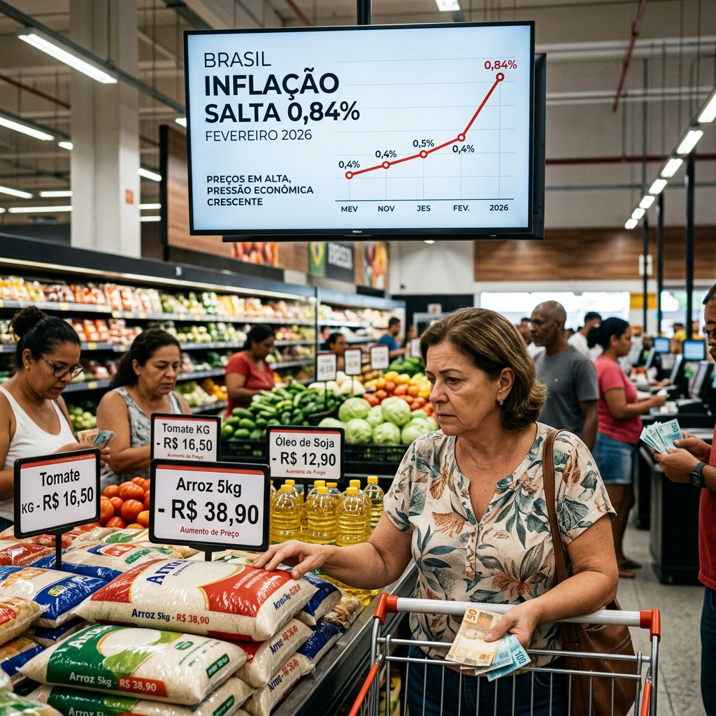 Prévia da inflação dispara 0,84% em fevereiro