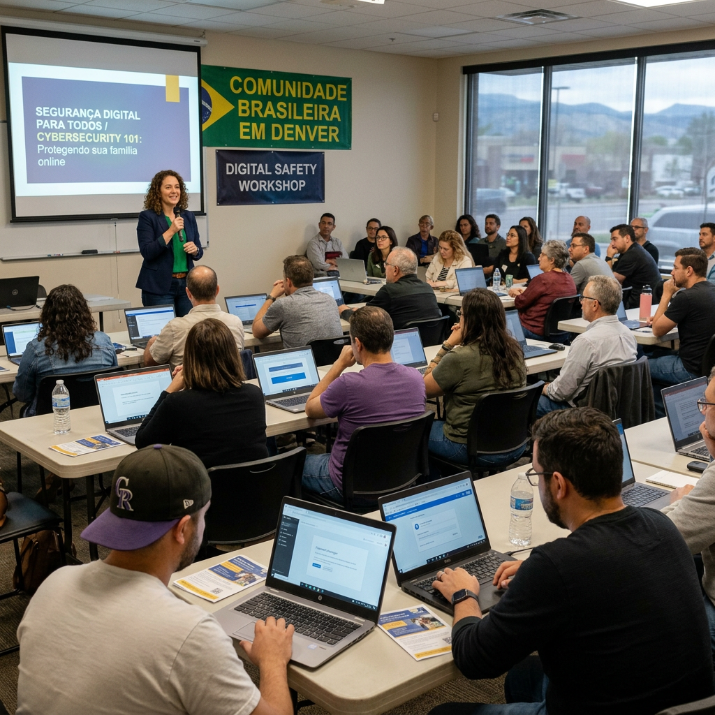 Palestra sobre segurança cibernética atrai interesse de brasileiros em Denver