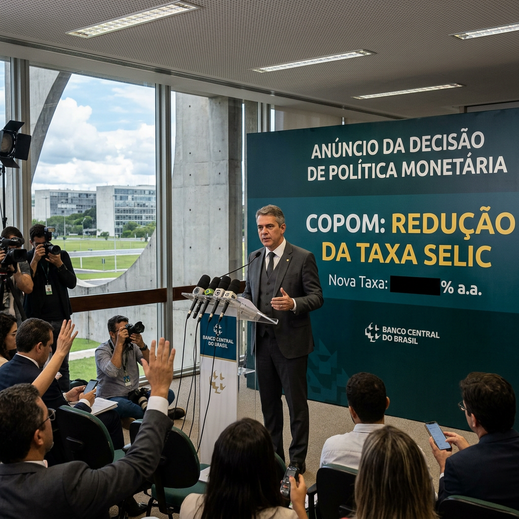 Brasil: Banco Central reduz taxa Selic em 0,5 ponto percentual