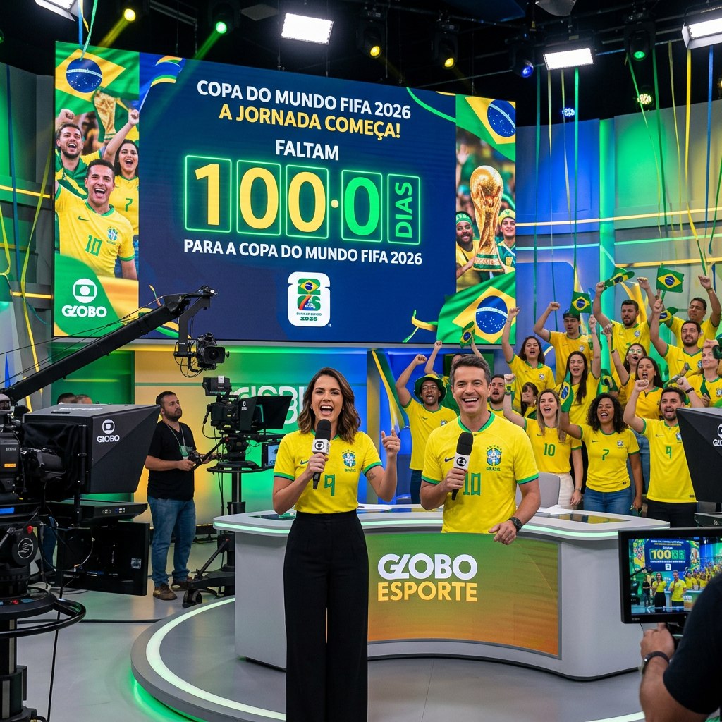 Globo anuncia 100 dias para a Copa do Mundo 2026