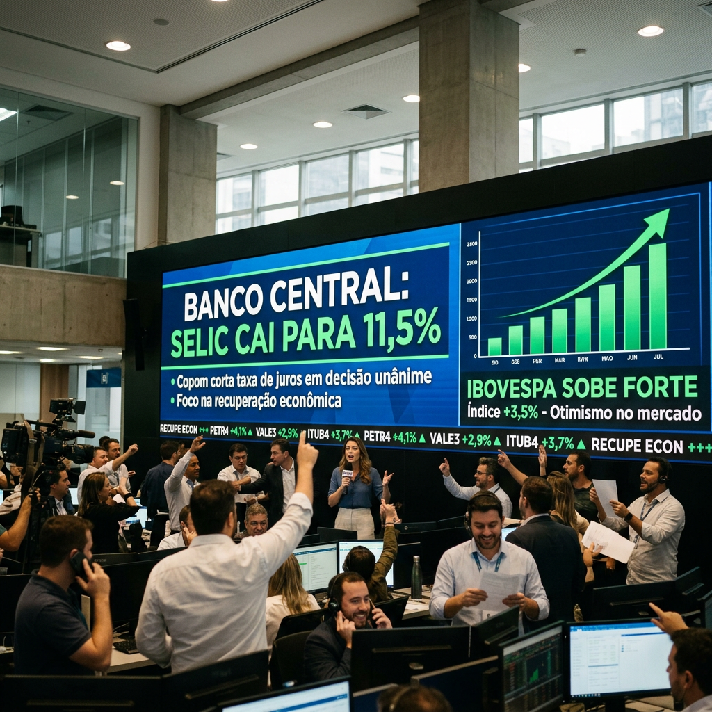 Banco Central Corta Selic para 11,5% em Decisão Unânime e Impulsiona Mercado