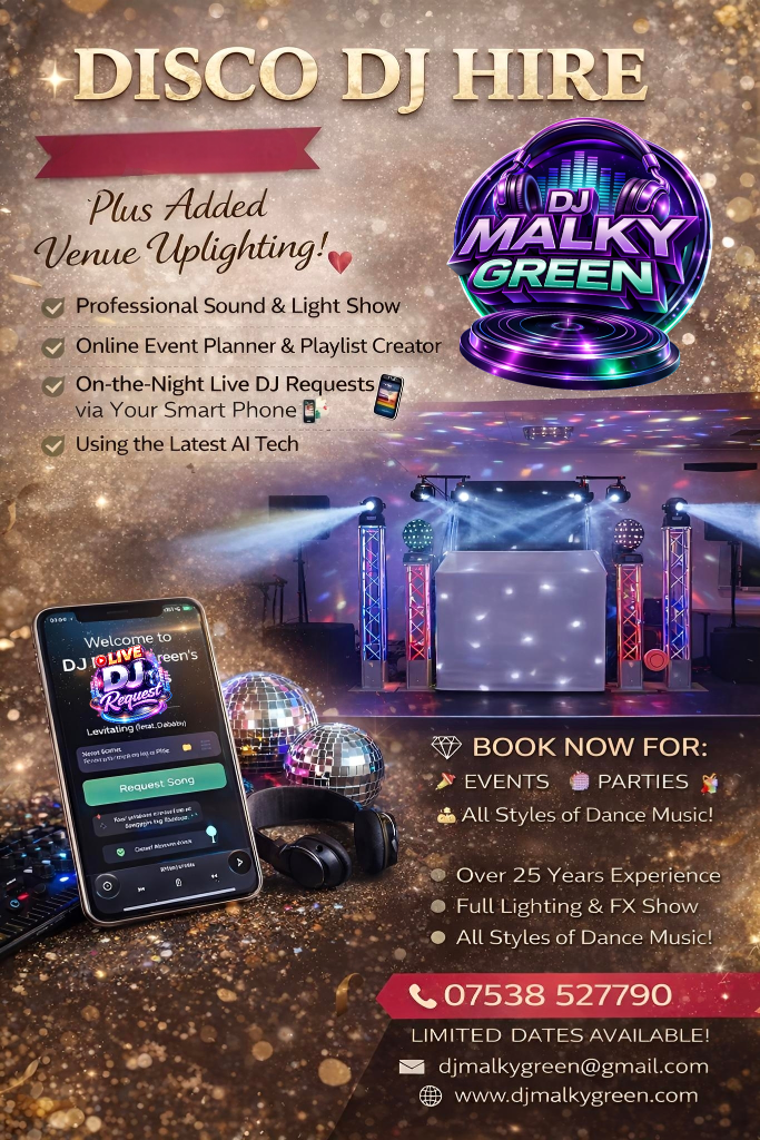 DJ Malky Green performing at a lively birthday party in Staffordshire