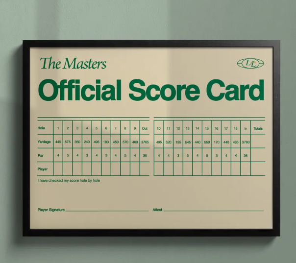 The Masters Official Score Card