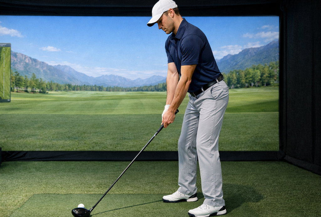 Golfer demonstrating athletic posture