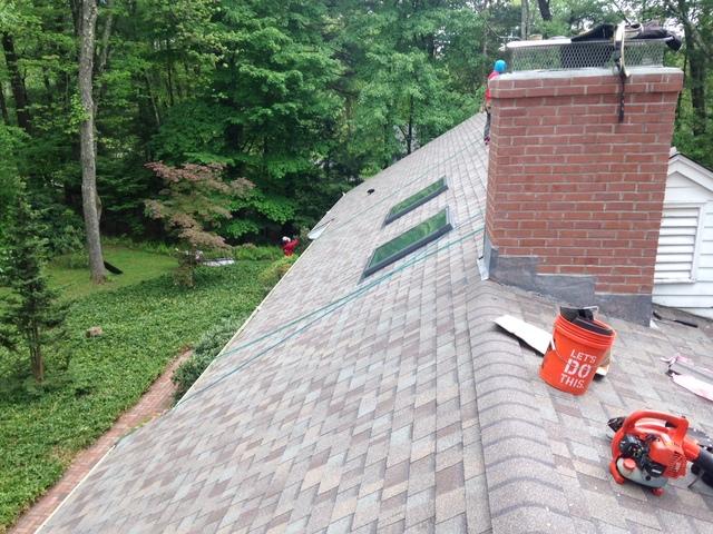 New roof installed after hail damage repair
