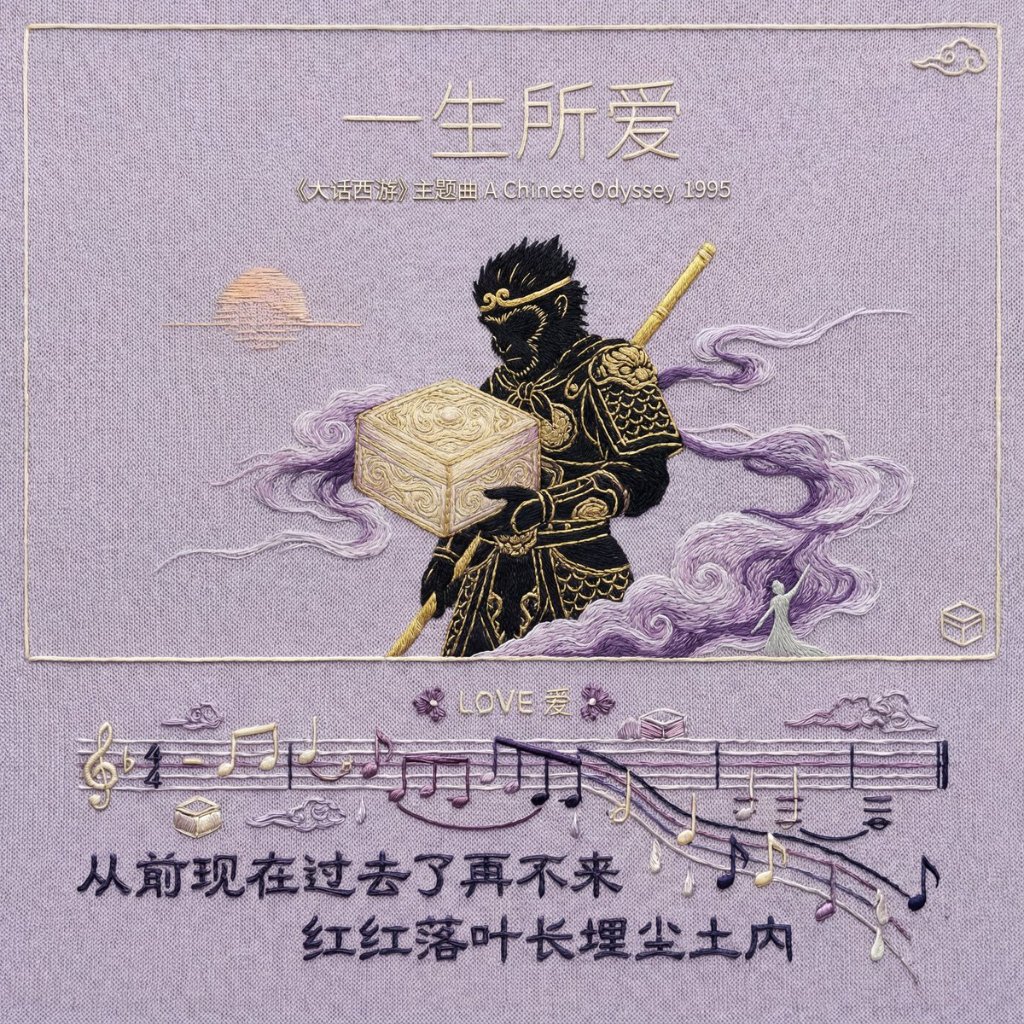 刺绣歌曲海报