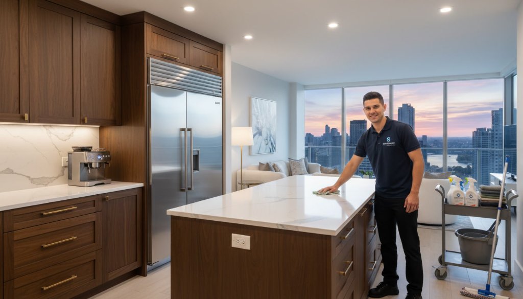 SimpleCleanz Technician in Luxury Kitchen