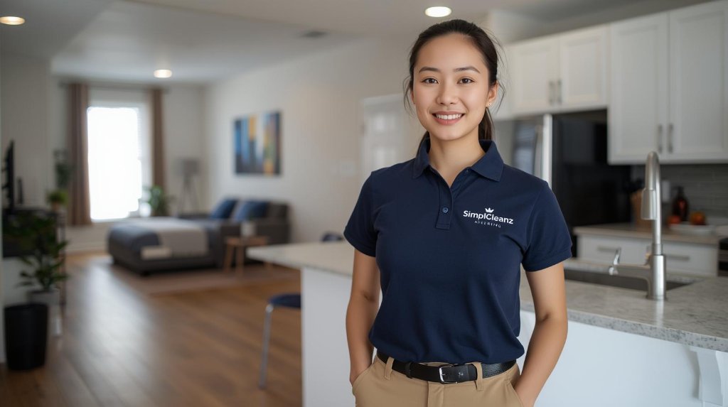 SimpleCleanz technician in Houston apartment