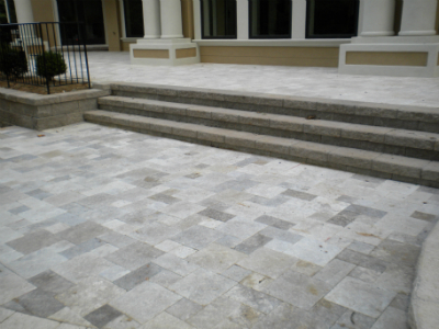 Residential Stone Paver Steps & Patio