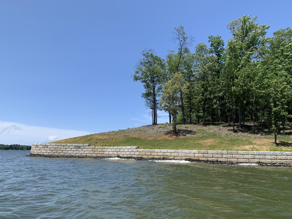 Lakefront Shoreline Retaining Wall - DRAW Enterprises Residential Services project in Charlotte NC
