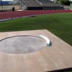 Shot put circle and throwing area with concrete pad