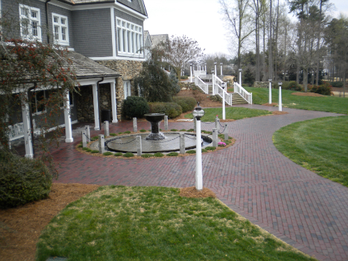 Brick Paver Walkway & Fountain