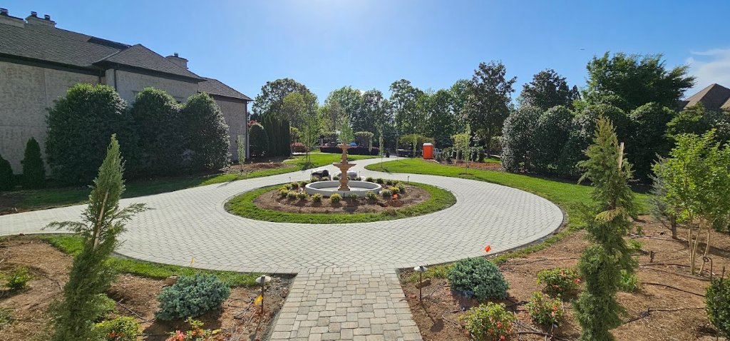 Commercial paver entrance and plaza installation for business property