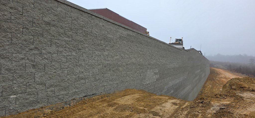 Commercial Retaining Wall System - DRAW Enterprises Commercial Services project in Charlotte NC