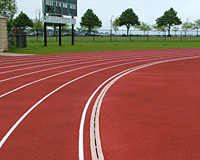 Trench drain system 3000 application at athletic facility curb line