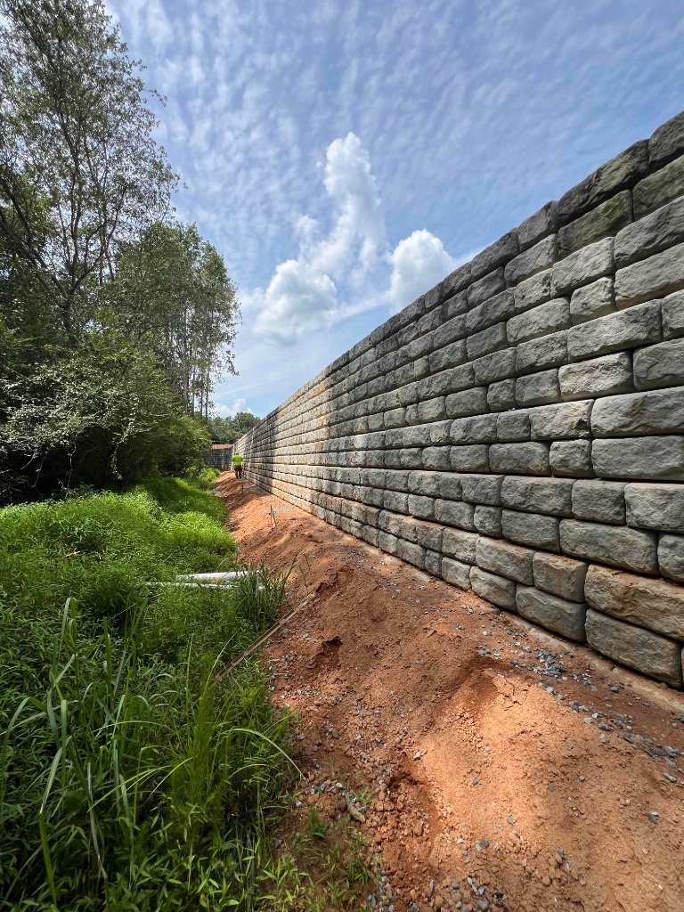Gravity Retaining Wall Systems - The Solution When Space Is Limited by DRAW Enterprises Charlotte NC
