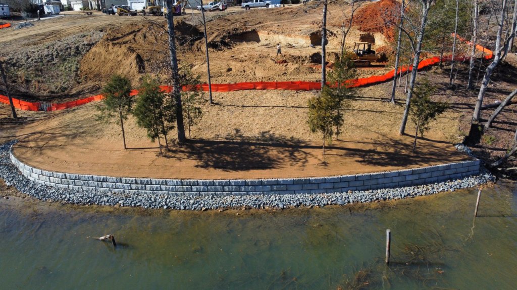 Waterfront Erosion Control & Seawall - DRAW Enterprises Residential Services project in Charlotte NC