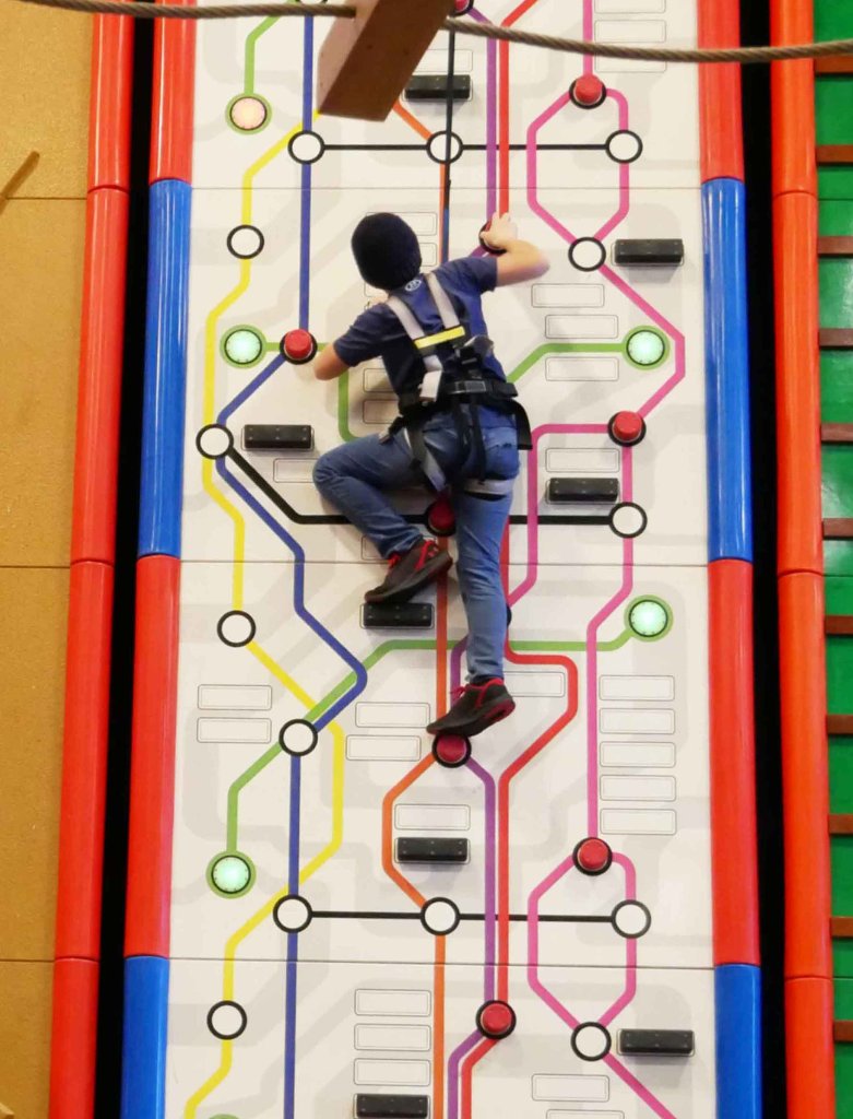 Time Traveler climbing wall at Clip 'n Climb Allegan Event Michigan
