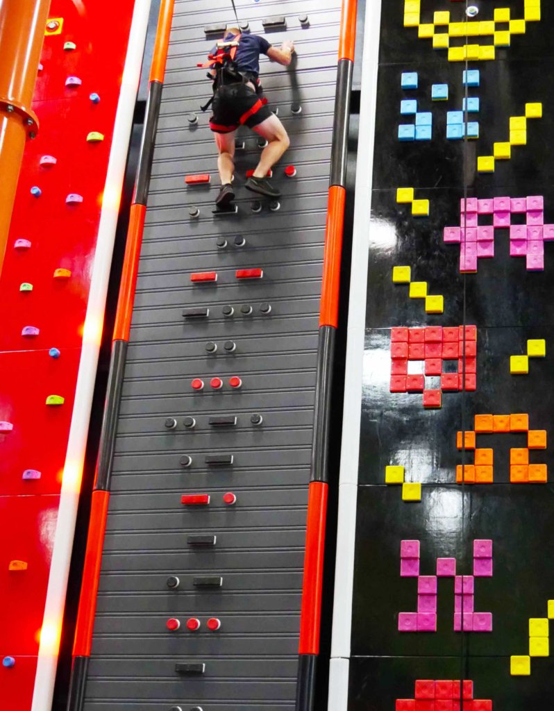 Morse Code climbing wall at Clip 'n Climb Allegan Event Michigan