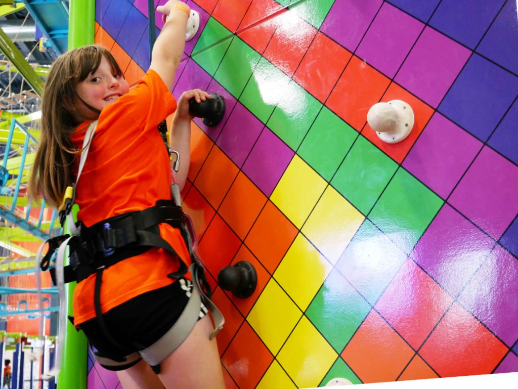 Pixetron climbing wall at Clip 'n Climb Allegan Event Michigan