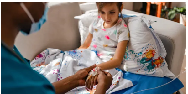 Healthcare provider with young patient