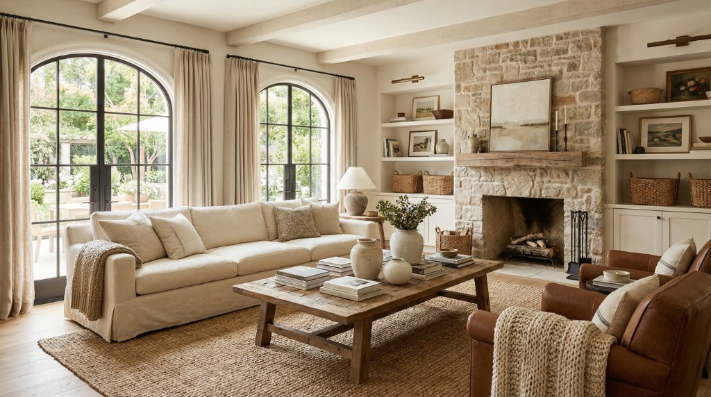 Staged Indianapolis home living room — Austin Coon helps sellers maximize their sale price with professional marketing and pricing strategy
