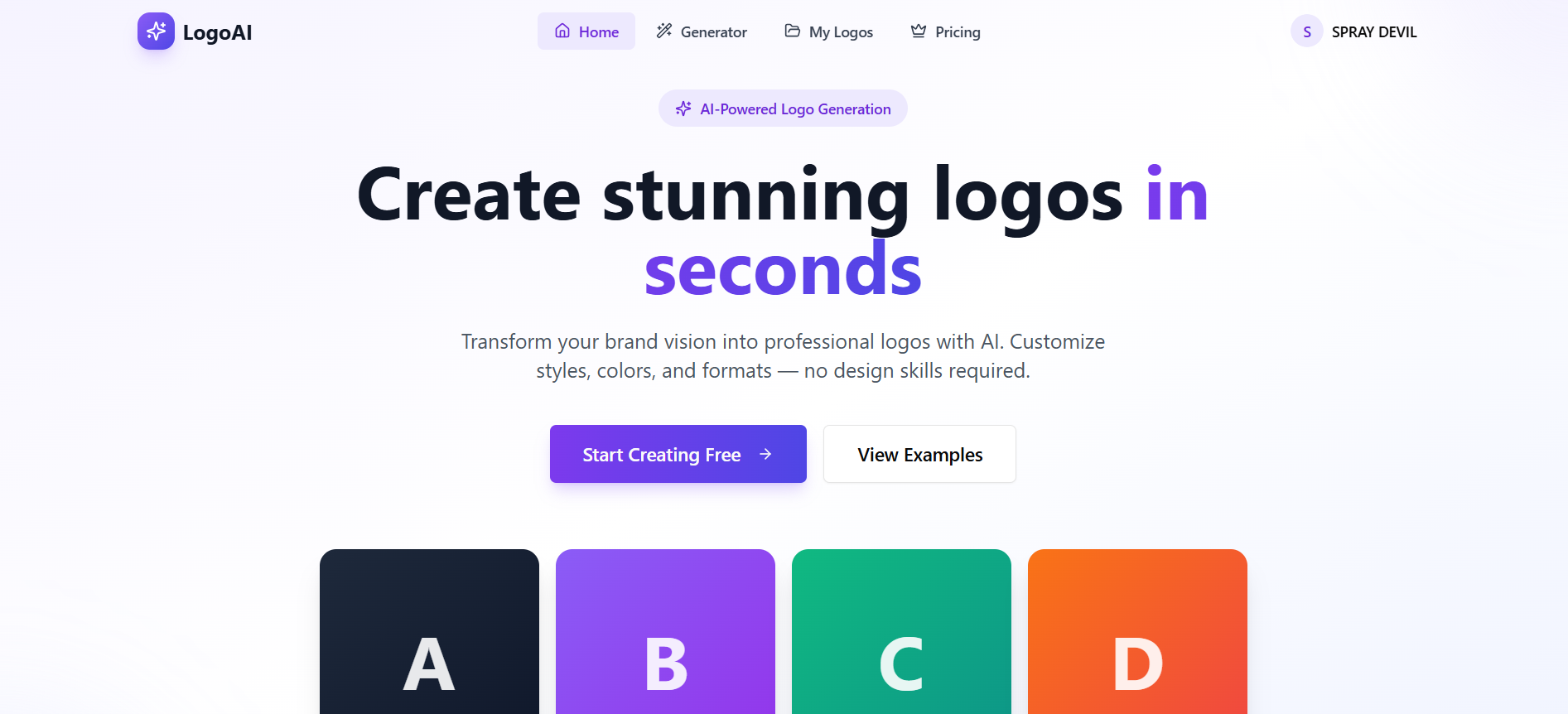 Brand spark logo generator template preview