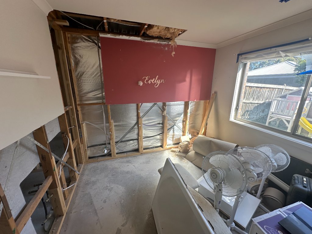 Fire and water damage repair - ceiling and wall restoration Melbourne